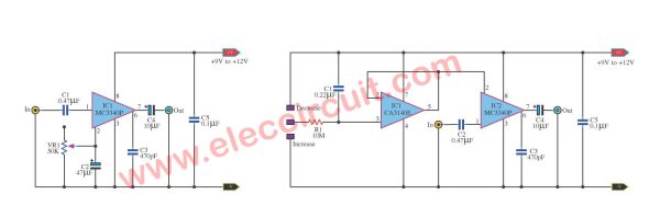 Remote and Touch volume control circuit using IC-MC3340P