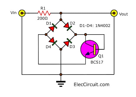 Simple audio peak limiter circuit