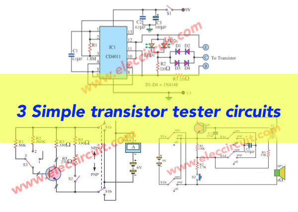 3 Simple transistor tester circuits