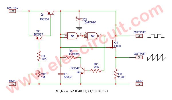 Current-controlled Sawtooth Generator Circuit