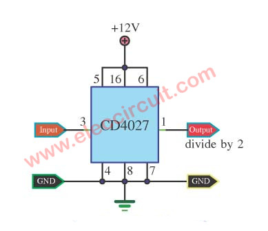 Two divide counter circuit using IC-4027