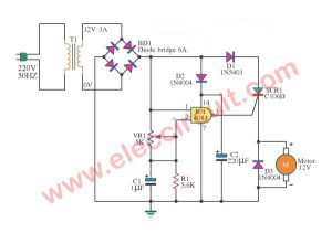SCR DC motor speed control circuit using IC-CMOS
