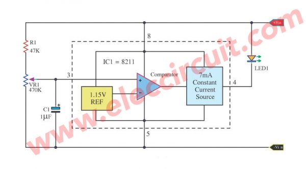 Battery Low Voltage Detector using IC 8211