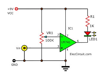 simple low voltage indicator using op-amp