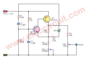 Sine wave oscillator low frequency-constant amplitude | ElecCircuit.com