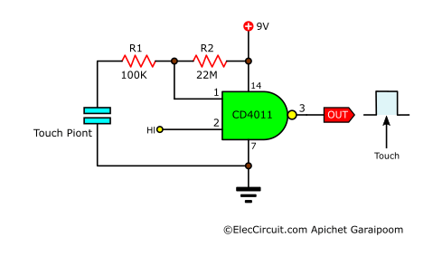 Standard Touch Switch by Gate of IC 4011