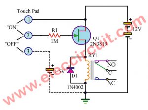 Touch Switch using UJT 2N3819