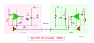 Intercom circuit using LM386