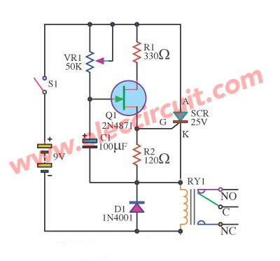 Switch off delay circuit by 2N4871