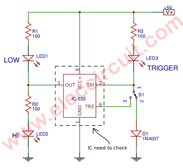 555 IC Tester Circuit