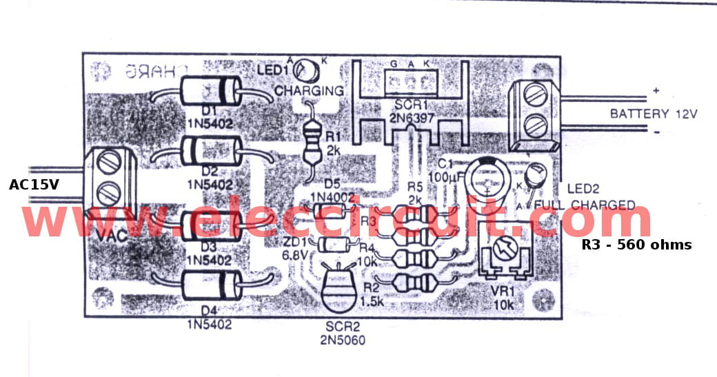 Automatic Battery Charger Circuit Projects Eleccircuit Com