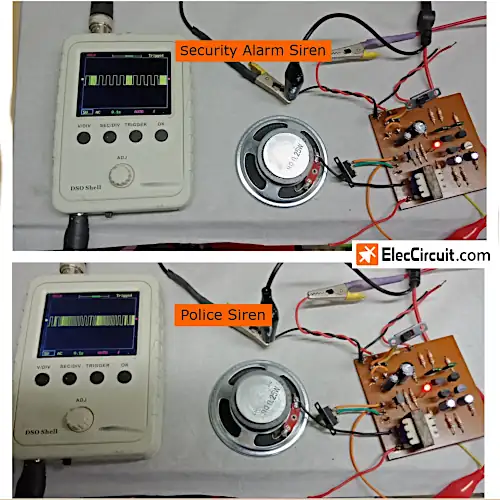 Alarm siren and police siren output signals