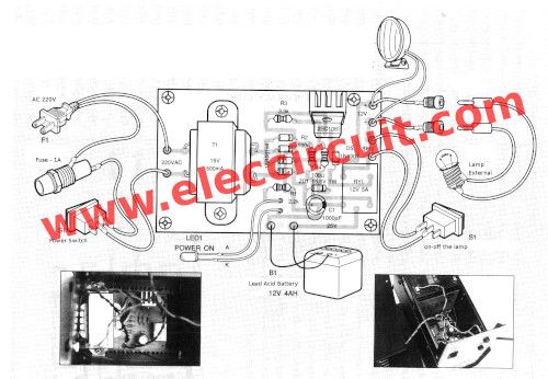 components layout cheap-12v-emergency-lights-using D313