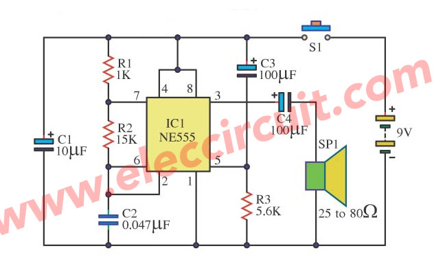 Simple Door Buzzer Circuit Diagram
