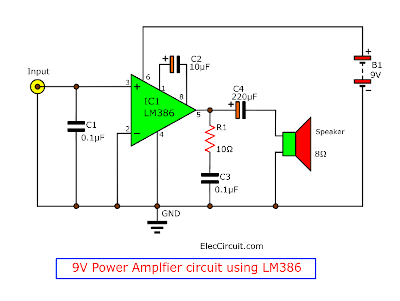 Small Power Amplifier use 9V battery operated