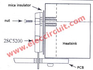 The mounting the transistor on the heatsink