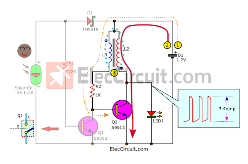 LED night light with flyback circuit