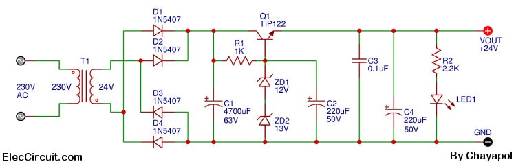 9 ways to build 24V power supply circuits with easy parts