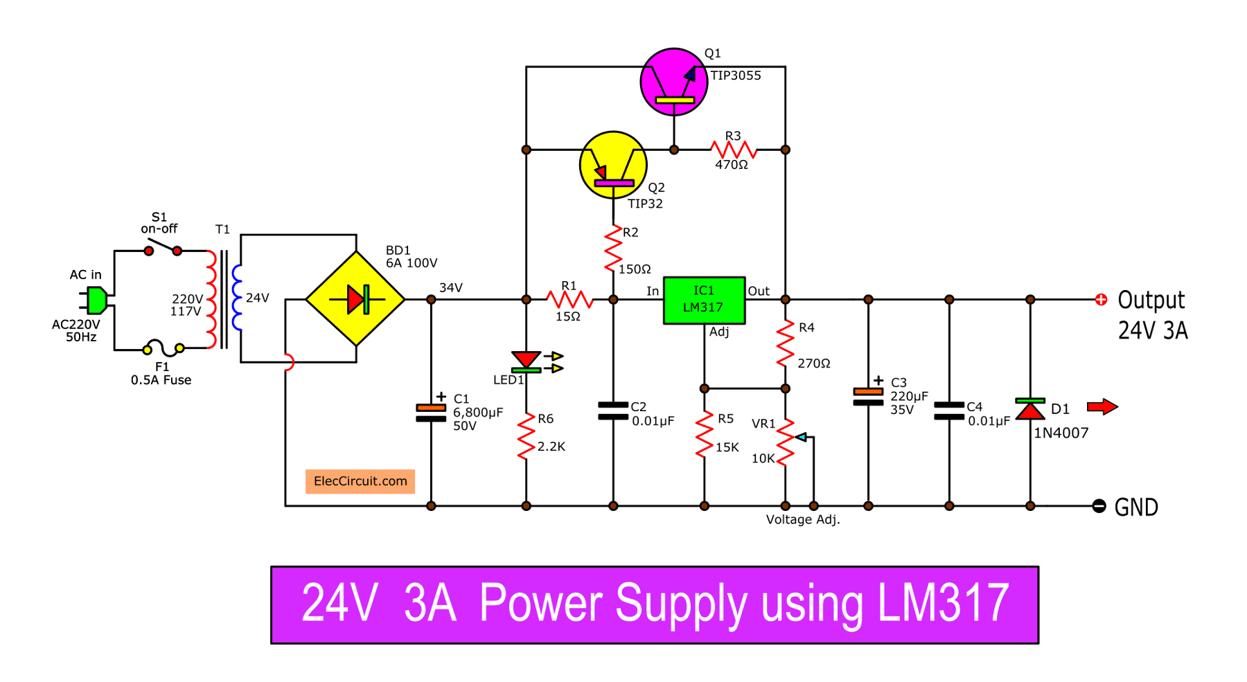 9 ways to build 24V power supply circuits with easy parts