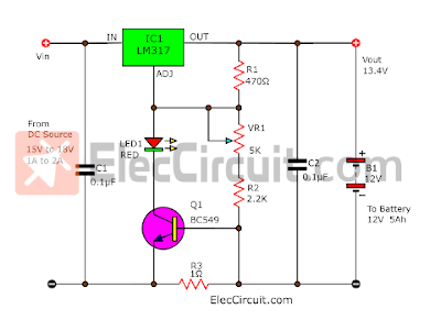 Simple Gel Cell Battery Charger Circuit