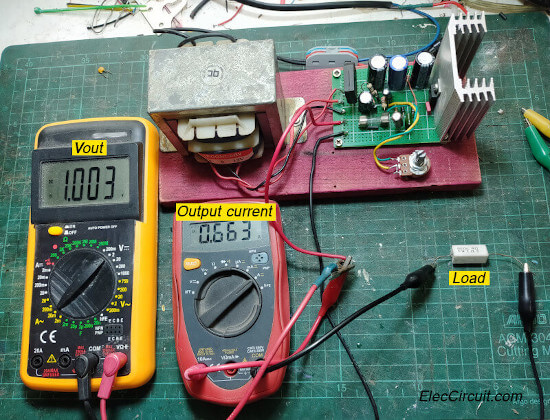 Testing 1V output adjustable regulator using LM350