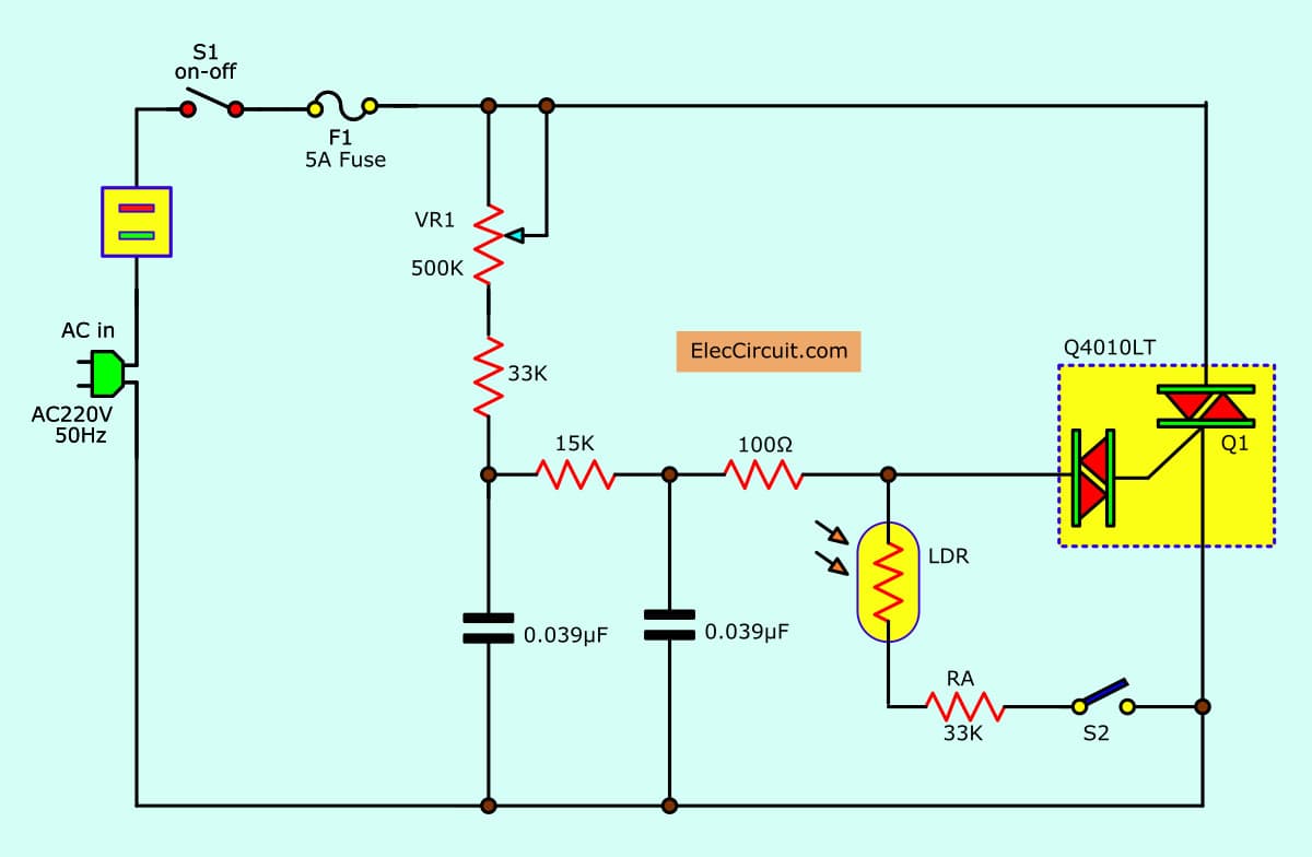 Dimmer circuit using SCR - TRIAC - ElecCircuit.com