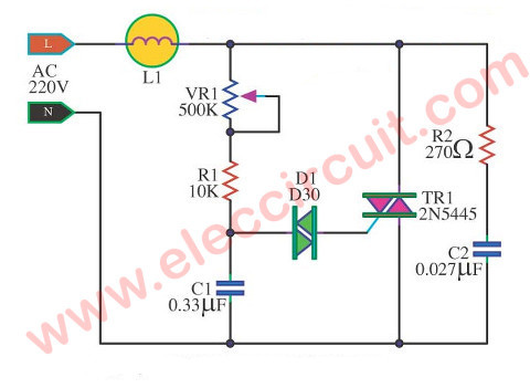 AC lights dimmer circuit using Triac and Diac