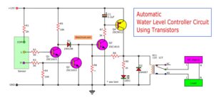 Automatic water level controller circuit using transistors