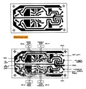 PCB layout of simple pre tone control use one NE5532