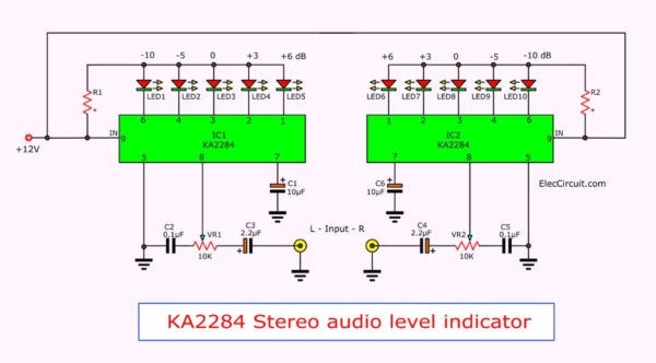 KA2284 Stereo audio level indicator