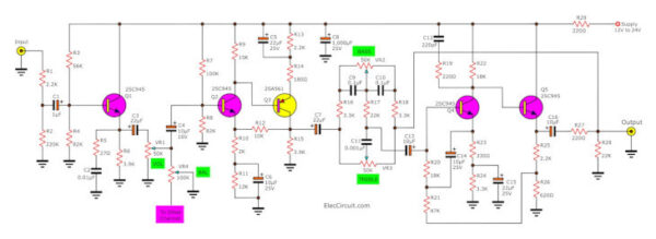 low noise tone control circuit 5 transister