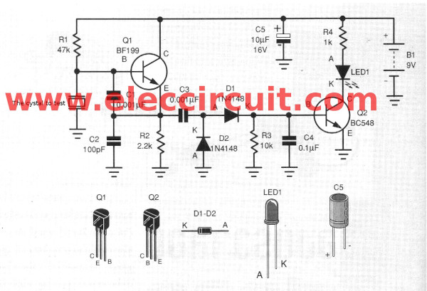 Crystal tester circuit