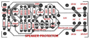 Speaker protection circuit with PCB layout - ElecCircuit.com