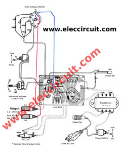 components layout of LM317 pass transistor regulator 3A