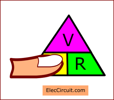 finding current with Ohms law triangle