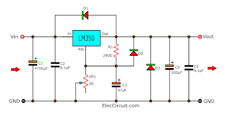 LM350 Protection Diodes