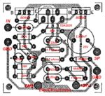 Components layout of TDA2030 with transistor boosting amplifier OTL