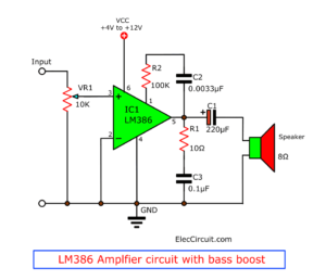 LM386 Amplifier with bass boost