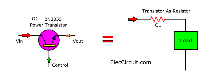 Power transistor works as resistor