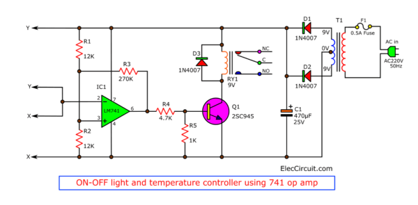 on-off light and temperature controller 