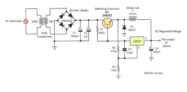 5V 500mA Hybrid Switching Regulator