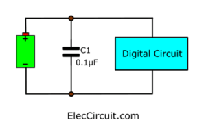 Digital Spike remover for digital using a capacitor