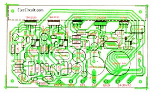 The components layout of Tri audio power amplifier