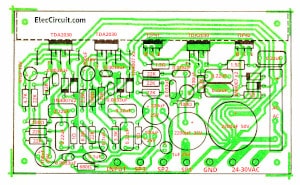 The components layout of Tri audio power amplifier