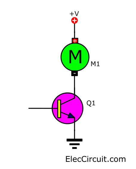 Basic transistor motor driver circuit