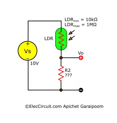 Finding a Resistor for LDR in a Voltage Divider Circuit