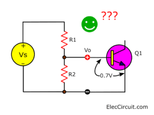 Vo drop when connect transistor