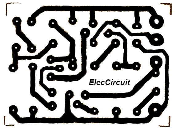 copper PCB layout of light detector alarm