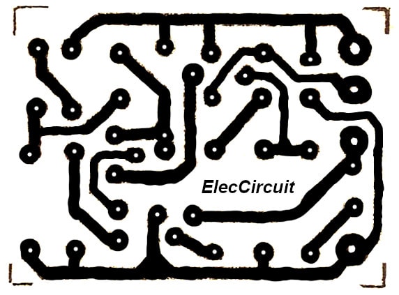 copper PCB layout of light detector alarm