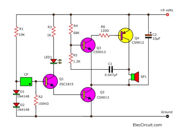Simple light detector alarm circuit